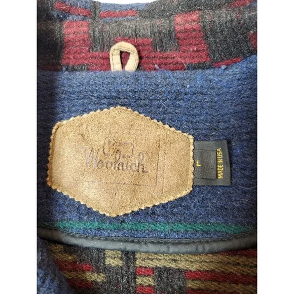 VRTG Woolrich Mens L Southwestern‎ Aztec Print Wool Jacket Made in USA Barn Coat - Picture 2 of 12